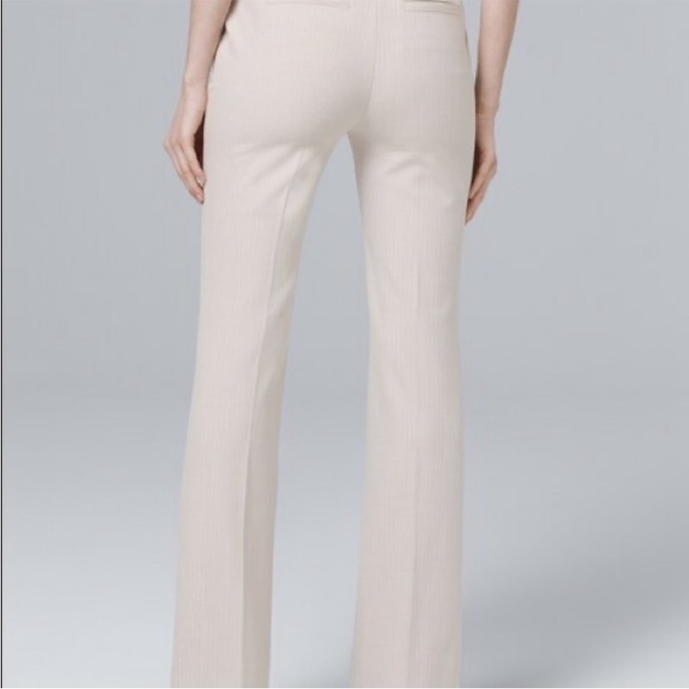 White House Black Market The Boot Herringbone Suiting Pants Scone Ivory 10 - Picture 3 of 8